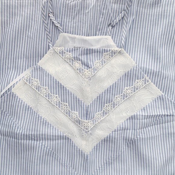 BCBGeneration Pinstripe Lace Square Neck Dress XS - Picture 11 of 11